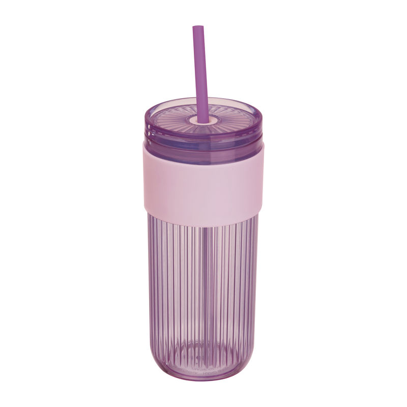 Műanyag pohár szívószállal, 660 ml